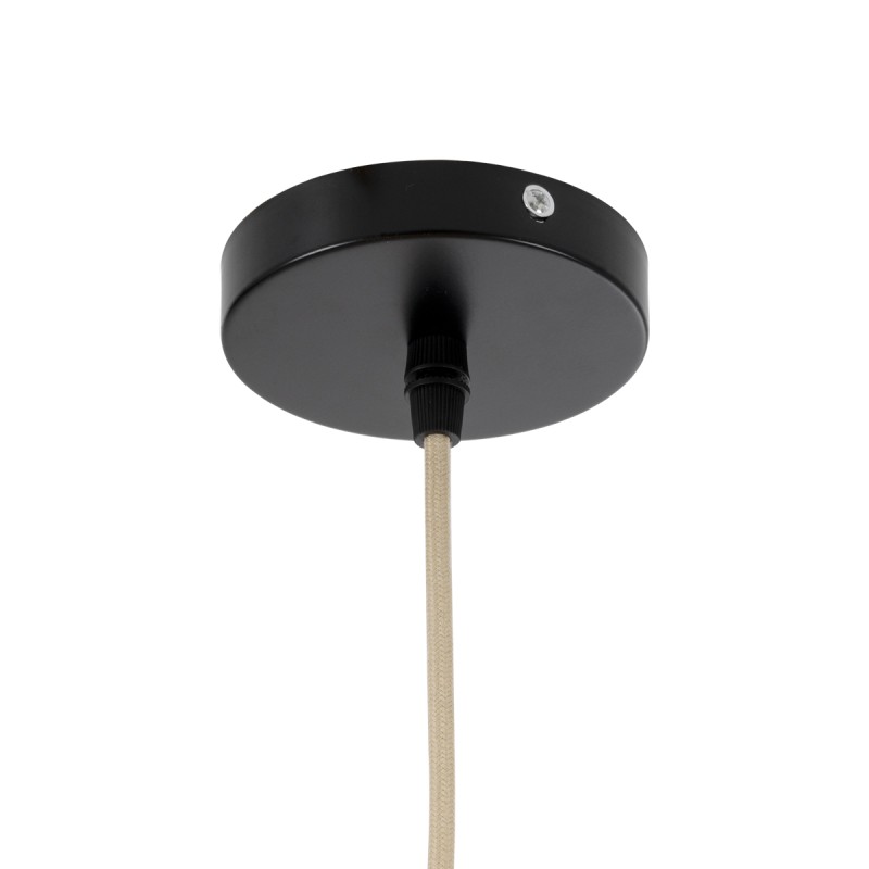 GloboStar® GUADELOUPE 02154 Boho Κρεμαστό Φωτιστικό Πλέγμα Μονόφωτο 1 x E27 IP20 Καφέ Ράφια - Μ50 x Π50 x Υ40cm