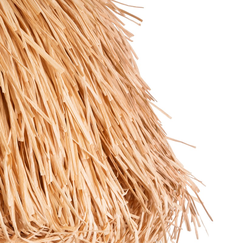 GloboStar® GUADELOUPE 02155 Boho Κρεμαστό Φωτιστικό Πλέγμα Μονόφωτο 1 x E27 IP20 Καφέ Ράφια - Μ80 x Π80 x Υ60cm