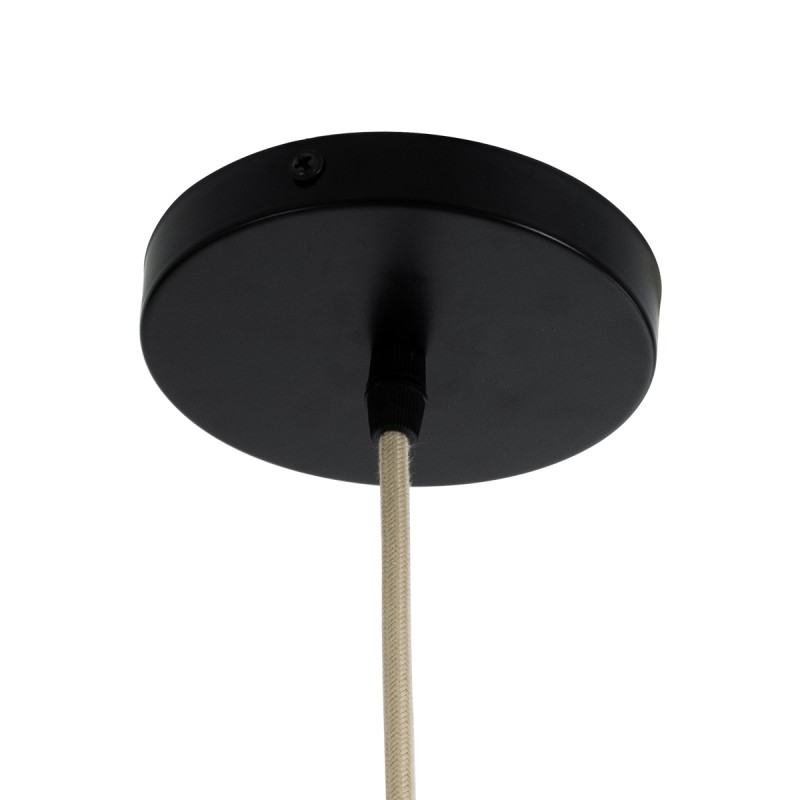 GloboStar® SAINTLUCIA 02160 Boho Κρεμαστό Φωτιστικό Πλέγμα Μονόφωτο 1 x E27 IP20 Καφέ Ράφια - Μ30 x Π30 x Υ90cm