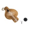 GloboStar® MIHIRO 02172 Boho Κρεμαστό Φωτιστικό Πλέγμα Μονόφωτο 1 x E27 IP20 Μπεζ Ξύλο - Μ32 x Π32 x Υ56cm