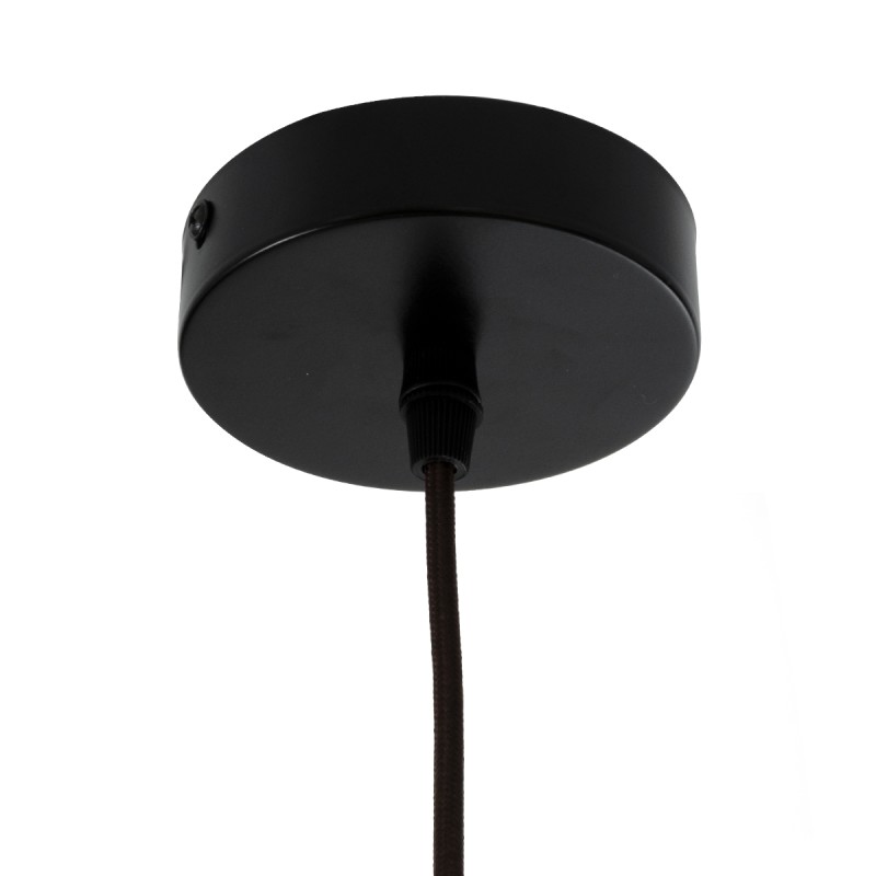 GloboStar® MIHIRO 02173 Boho Κρεμαστό Φωτιστικό Πλέγμα Μονόφωτο 1 x E27 IP20 Καφέ Ξύλο - Μ32 x Π32 x Υ56cm