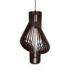 GloboStar® MIHIRO 02173 Boho Κρεμαστό Φωτιστικό Πλέγμα Μονόφωτο 1 x E27 IP20 Καφέ Ξύλο - Μ32 x Π32 x Υ56cm