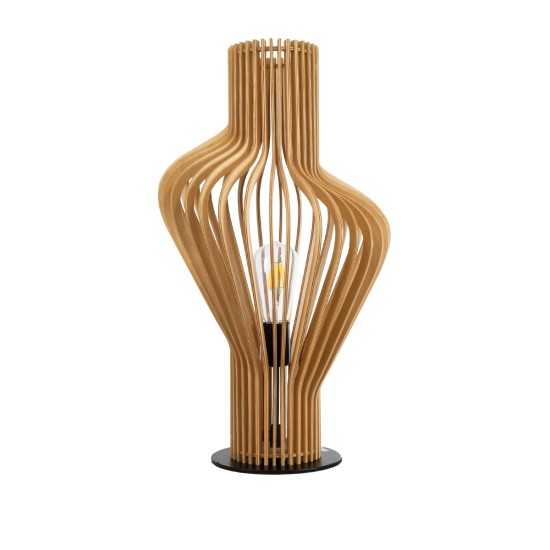 GloboStar® MIHIRO 02176 Boho Επιτραπέζιο Φωτιστικό Πορτατίφ Μονόφωτο 1 x E27 IP20 Καφέ Ξύλο με Μαύρο Μέταλλο - Μ33 x Π33 x Υ57cm GloboStar® MIHIRO 02176 Boho Επιτραπέζιο Φωτιστικό Μονόφωτο 1 x E27 AC220-240V IP20 - Φ33 x Υ57cm - Καφέ Ξύλινο με Μαύρη Μεταλλική Βάση Πλέγμα