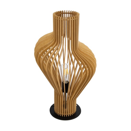 GloboStar® MIHIRO 02176 Boho Επιτραπέζιο Φωτιστικό Πορτατίφ Μονόφωτο 1 x E27 IP20 Καφέ Ξύλο με Μαύρο Μέταλλο - Μ33 x Π33 x Υ57cm GloboStar® MIHIRO 02176 Boho Επιτραπέζιο Φωτιστικό Μονόφωτο 1 x E27 AC220-240V IP20 - Φ33 x Υ57cm - Καφέ Ξύλινο με Μαύρη Μεταλλική Βάση Πλέγμα