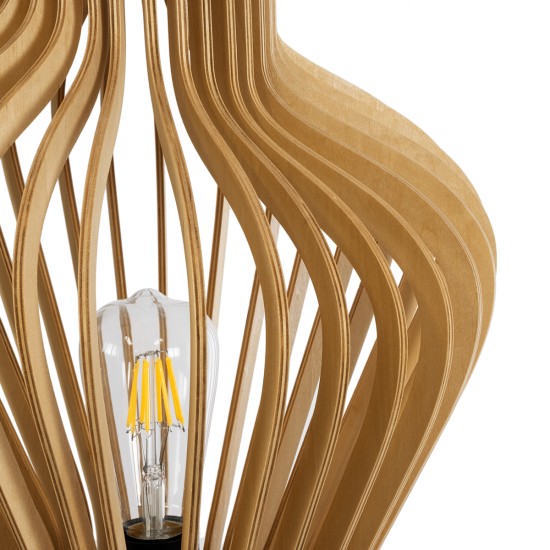 GloboStar® MIHIRO 02176 Boho Επιτραπέζιο Φωτιστικό Πορτατίφ Μονόφωτο 1 x E27 IP20 Καφέ Ξύλο με Μαύρο Μέταλλο - Μ33 x Π33 x Υ57cm GloboStar® MIHIRO 02176 Boho Επιτραπέζιο Φωτιστικό Μονόφωτο 1 x E27 AC220-240V IP20 - Φ33 x Υ57cm - Καφέ Ξύλινο με Μαύρη Μεταλλική Βάση Πλέγμα