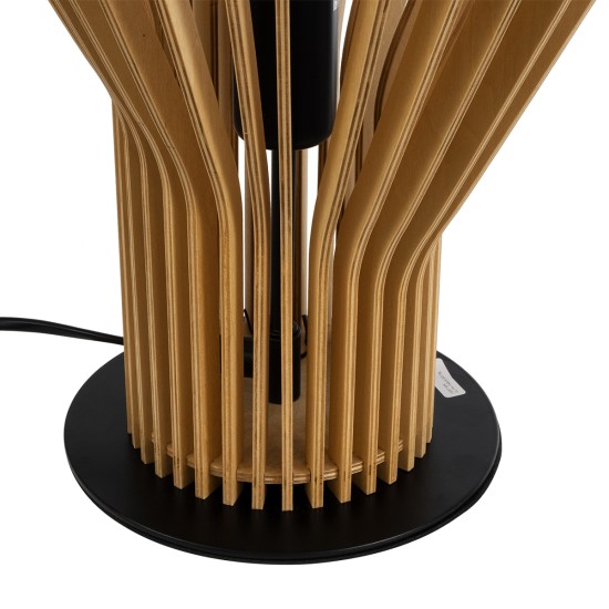 GloboStar® MIHIRO 02176 Boho Επιτραπέζιο Φωτιστικό Πορτατίφ Μονόφωτο 1 x E27 IP20 Καφέ Ξύλο με Μαύρο Μέταλλο - Μ33 x Π33 x Υ57cm GloboStar® MIHIRO 02176 Boho Επιτραπέζιο Φωτιστικό Μονόφωτο 1 x E27 AC220-240V IP20 - Φ33 x Υ57cm - Καφέ Ξύλινο με Μαύρη Μεταλλική Βάση Πλέγμα