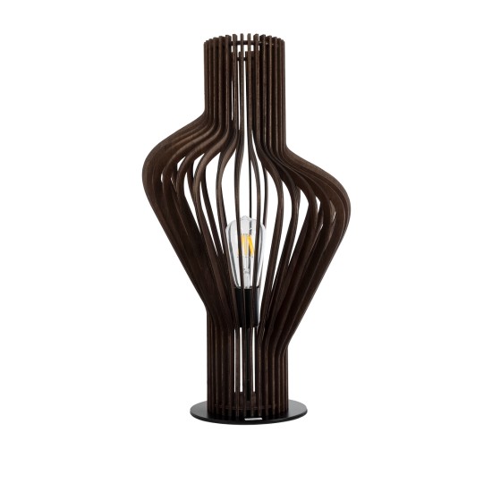 GloboStar® MIHIRO 02177 Boho Επιτραπέζιο Φωτιστικό Πορτατίφ Μονόφωτο 1 x E27 IP20 Καφέ Ξύλο με Μαύρο Μέταλλο - Μ33 x Π33 x Υ57cm GloboStar® MIHIRO 02177 Boho Επιτραπέζιο Φωτιστικό Μονόφωτο 1 x E27 AC220-240V IP20 - Φ33 x Υ57cm - Καφέ Σκούρο Ξύλινο με Μαύρη Μεταλλική Βάση Πλέγμα