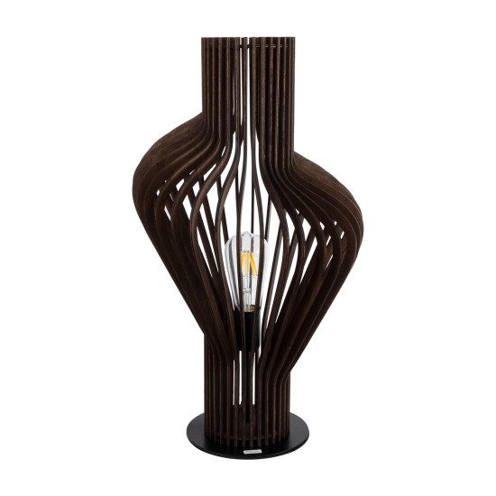 GloboStar® MIHIRO 02177 Boho Επιτραπέζιο Φωτιστικό Πορτατίφ Μονόφωτο 1 x E27 IP20 Καφέ Ξύλο με Μαύρο Μέταλλο - Μ33 x Π33 x Υ57cm GloboStar® MIHIRO 02177 Boho Επιτραπέζιο Φωτιστικό Μονόφωτο 1 x E27 AC220-240V IP20 - Φ33 x Υ57cm - Καφέ Σκούρο Ξύλινο με Μαύρη Μεταλλική Βάση Πλέγμα