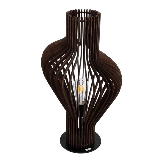 GloboStar® MIHIRO 02177 Boho Επιτραπέζιο Φωτιστικό Πορτατίφ Μονόφωτο 1 x E27 IP20 Καφέ Ξύλο με Μαύρο Μέταλλο - Μ33 x Π33 x Υ57cm GloboStar® MIHIRO 02177 Boho Επιτραπέζιο Φωτιστικό Μονόφωτο 1 x E27 AC220-240V IP20 - Φ33 x Υ57cm - Καφέ Σκούρο Ξύλινο με Μαύρη Μεταλλική Βάση Πλέγμα