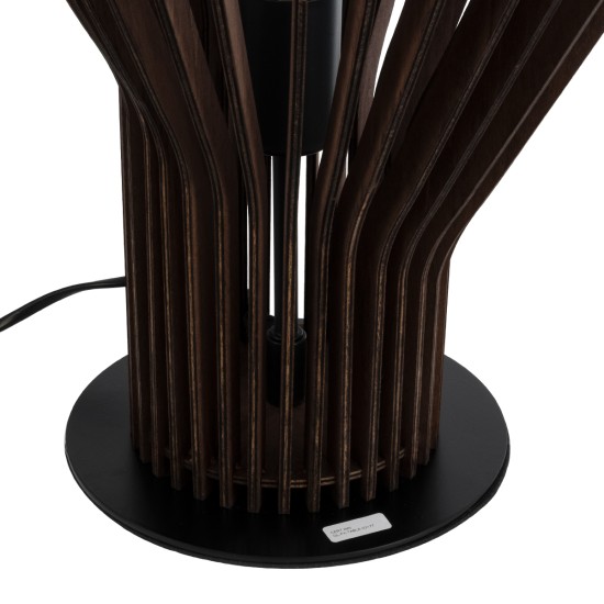 GloboStar® MIHIRO 02177 Boho Επιτραπέζιο Φωτιστικό Πορτατίφ Μονόφωτο 1 x E27 IP20 Καφέ Ξύλο με Μαύρο Μέταλλο - Μ33 x Π33 x Υ57cm GloboStar® MIHIRO 02177 Boho Επιτραπέζιο Φωτιστικό Μονόφωτο 1 x E27 AC220-240V IP20 - Φ33 x Υ57cm - Καφέ Σκούρο Ξύλινο με Μαύρη Μεταλλική Βάση Πλέγμα