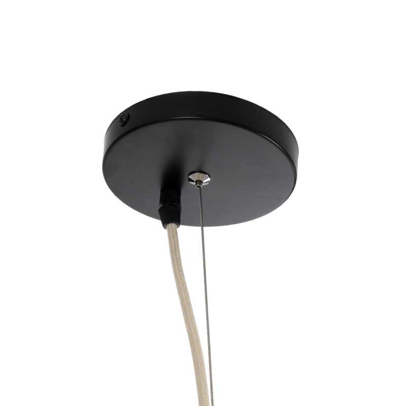 GloboStar® AREMBEPE 02179 Boho Κρεμαστό Φωτιστικό Πλέγμα Μονόφωτο 1 x E27 IP20 Μπεζ Ράφια - Μ60 x Π60 x Υ130cm