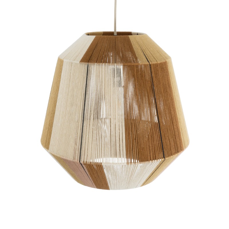 GloboStar® SALERNO 02187 Boho Κρεμαστό Φωτιστικό Πλέγμα Μονόφωτο 1 x E27 IP20 Πολύχρωμο Σχοινί - Μ50 x Π50 x Υ50cm