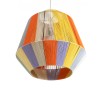 GloboStar® SALERNO 02188 Boho Κρεμαστό Φωτιστικό Πλέγμα Μονόφωτο 1 x E27 IP20 Πολύχρωμο Σχοινί - Μ50 x Π50 x Υ50cm