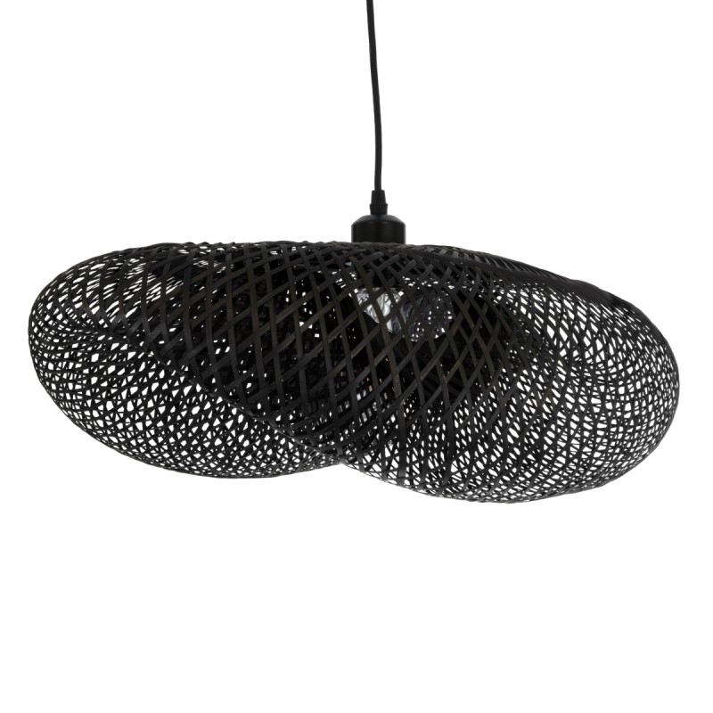 GLOBOSTAR® MEXICO 02201 Boho Κρεμαστό Φωτιστικό Οροφής με Ντουί 1 x E27 AC 220-240V IP20 - Μαύρο - Μ65 x Π45 x Υ18cm