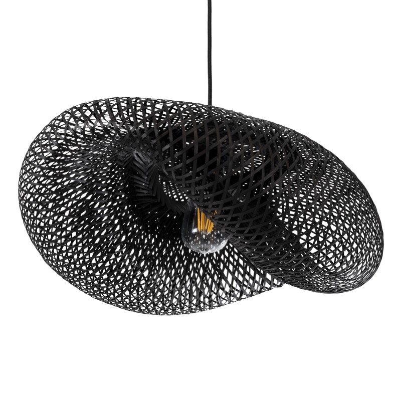 GLOBOSTAR® MEXICO 02201 Boho Κρεμαστό Φωτιστικό Οροφής με Ντουί 1 x E27 AC 220-240V IP20 - Μαύρο - Μ65 x Π45 x Υ18cm