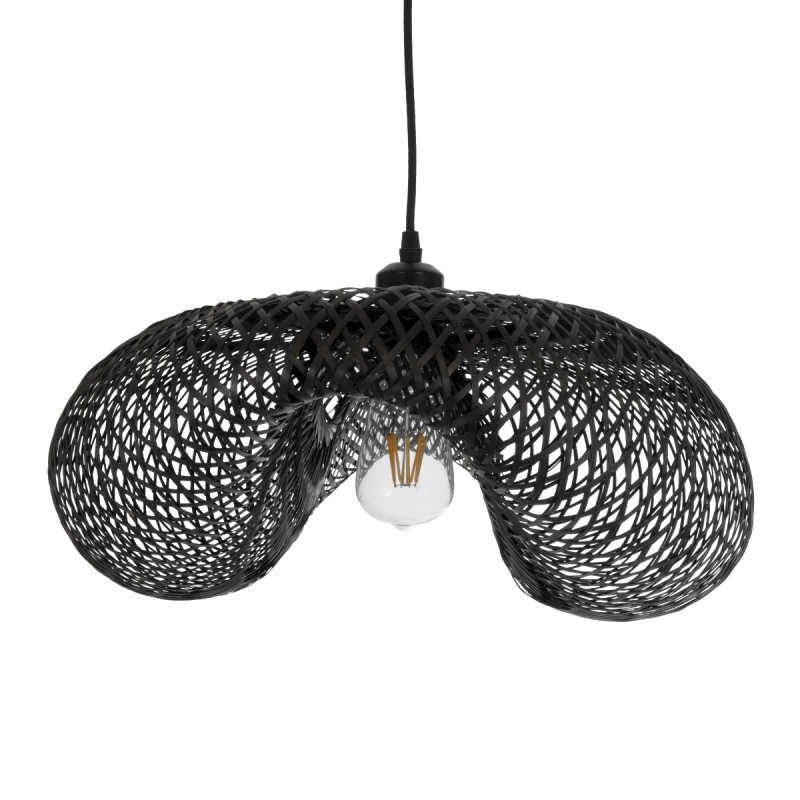 GLOBOSTAR® MEXICO 02201 Boho Κρεμαστό Φωτιστικό Οροφής με Ντουί 1 x E27 AC 220-240V IP20 - Μαύρο - Μ65 x Π45 x Υ18cm