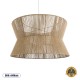 GloboStar® BISBEE 02205 Boho Κρεμαστό Φωτιστικό Πλέγμα Μονόφωτο 1 x E27 IP20 Μπεζ Σχοινί - Μ80 x Π80 x Υ48cm