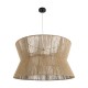 GloboStar® BISBEE 02205 Boho Κρεμαστό Φωτιστικό Πλέγμα Μονόφωτο 1 x E27 IP20 Μπεζ Σχοινί - Μ80 x Π80 x Υ48cm