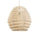 GloboStar® OREGON 02206 Boho Κρεμαστό Φωτιστικό Πλέγμα Μονόφωτο 1 x E27 IP20 Μπεζ Ξύλο - Μ60 x Π60 x Υ56cm