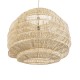 GloboStar® OREGON 02207 Boho Κρεμαστό Φωτιστικό Πλέγμα Μονόφωτο 1 x E27 IP20 Μπεζ Ξύλο - Μ80 x Π80 x Υ65cm