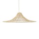 GloboStar® PALERMO 02209 Boho Κρεμαστό Φωτιστικό Πλέγμα Μονόφωτο 1 x E27 IP20 Μπεζ Ξύλο - Μ100 x Π100 x Υ30cm