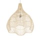 GloboStar® ADEJE 02210 Boho Κρεμαστό Φωτιστικό Πλέγμα Μονόφωτο 1 x E27 IP20 Μπεζ Ξύλο - Μ60 x Π60 x Υ60cm