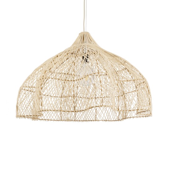 GloboStar® ADEJE 02211 Boho Κρεμαστό Φωτιστικό Πλέγμα Μονόφωτο 1 x E27 IP20 Μπεζ Ξύλο - Μ80 x Π80 x Υ55cm GloboStar® ADEJE 02211 Boho Κρεμαστό Φωτιστικό Πλέγμα Μονόφωτο 1 x E27 IP20 Μπεζ Ξύλο - Μ80 x Π80 x Υ55cm