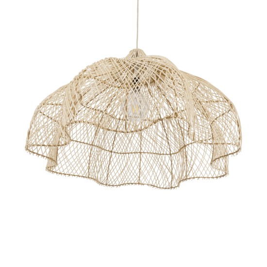 GloboStar® ADEJE 02211 Boho Κρεμαστό Φωτιστικό Πλέγμα Μονόφωτο 1 x E27 IP20 Μπεζ Ξύλο - Μ80 x Π80 x Υ55cm GloboStar® ADEJE 02211 Boho Κρεμαστό Φωτιστικό Πλέγμα Μονόφωτο 1 x E27 IP20 Μπεζ Ξύλο - Μ80 x Π80 x Υ55cm