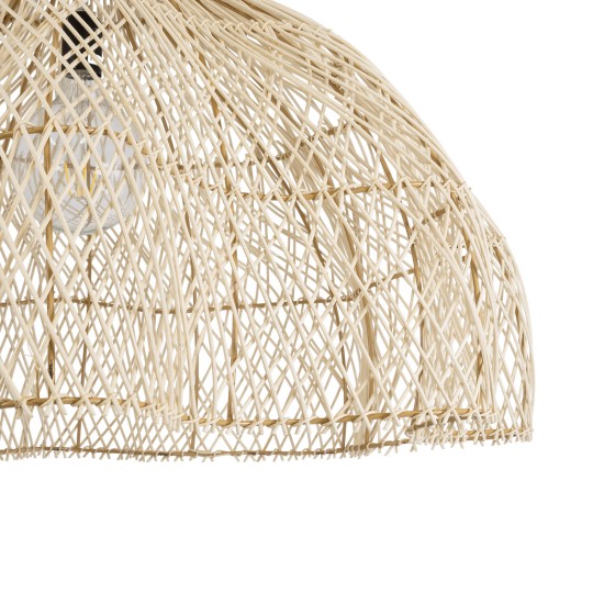 GloboStar® ADEJE 02211 Boho Κρεμαστό Φωτιστικό Πλέγμα Μονόφωτο 1 x E27 IP20 Μπεζ Ξύλο - Μ80 x Π80 x Υ55cm GloboStar® ADEJE 02211 Boho Κρεμαστό Φωτιστικό Πλέγμα Μονόφωτο 1 x E27 IP20 Μπεζ Ξύλο - Μ80 x Π80 x Υ55cm