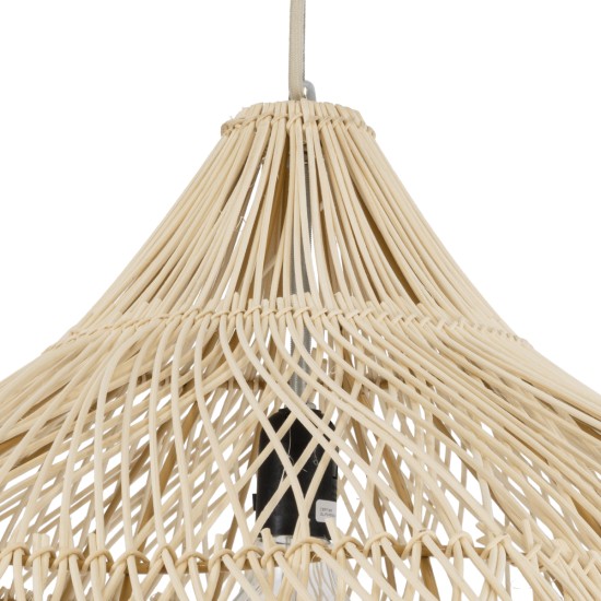 GloboStar® ADEJE 02211 Boho Κρεμαστό Φωτιστικό Πλέγμα Μονόφωτο 1 x E27 IP20 Μπεζ Ξύλο - Μ80 x Π80 x Υ55cm GloboStar® ADEJE 02211 Boho Κρεμαστό Φωτιστικό Πλέγμα Μονόφωτο 1 x E27 IP20 Μπεζ Ξύλο - Μ80 x Π80 x Υ55cm