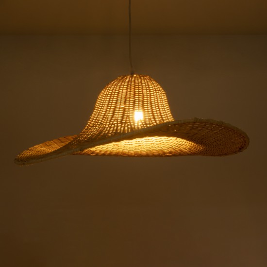 GloboStar® ESPARGOS 02214 Boho Κρεμαστό Φωτιστικό Πλέγμα Μονόφωτο 1 x E27 IP20 Μπεζ Ξύλο - Μ70 x Π70 x Υ35cm GloboStar® ESPARGOS 02214 Boho Κρεμαστό Φωτιστικό Πλέγμα Μονόφωτο 1 x E27 IP20 Μπεζ Ξύλο - Μ70 x Π70 x Υ35cm