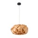 GloboStar® SARDIGNA 02217 Boho Κρεμαστό Φωτιστικό Πλέγμα Μονόφωτο 1 x E27 IP20 Καφέ Ξύλο - Μ40 x Π40 x Υ20cm