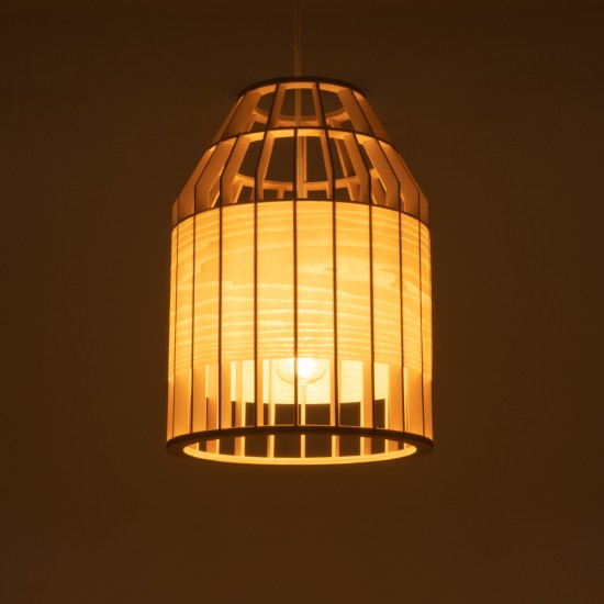 GloboStar® GALIA 02219 Boho Κρεμαστό Φωτιστικό Πλέγμα Μονόφωτο 1 x E27 IP20 Μπεζ & Καφέ Ξύλο - Μ30 x Π30 x Υ40cm GloboStar® GALIA 02219 Boho Κρεμαστό Φωτιστικό Πλέγμα Μονόφωτο 1 x E27 IP20 Μπεζ & Καφέ Ξύλο - Μ30 x Π30 x Υ40cm