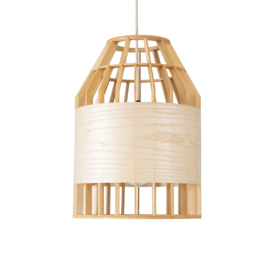 GloboStar® GALIA 02219 Boho Κρεμαστό Φωτιστικό Πλέγμα Μονόφωτο 1 x E27 IP20 Μπεζ & Καφέ Ξύλο - Μ30 x Π30 x Υ40cm GloboStar® GALIA 02219 Boho Κρεμαστό Φωτιστικό Πλέγμα Μονόφωτο 1 x E27 IP20 Μπεζ & Καφέ Ξύλο - Μ30 x Π30 x Υ40cm