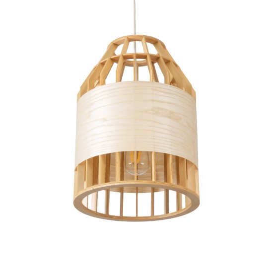 GloboStar® GALIA 02219 Boho Κρεμαστό Φωτιστικό Πλέγμα Μονόφωτο 1 x E27 IP20 Μπεζ & Καφέ Ξύλο - Μ30 x Π30 x Υ40cm GloboStar® GALIA 02219 Boho Κρεμαστό Φωτιστικό Πλέγμα Μονόφωτο 1 x E27 IP20 Μπεζ & Καφέ Ξύλο - Μ30 x Π30 x Υ40cm