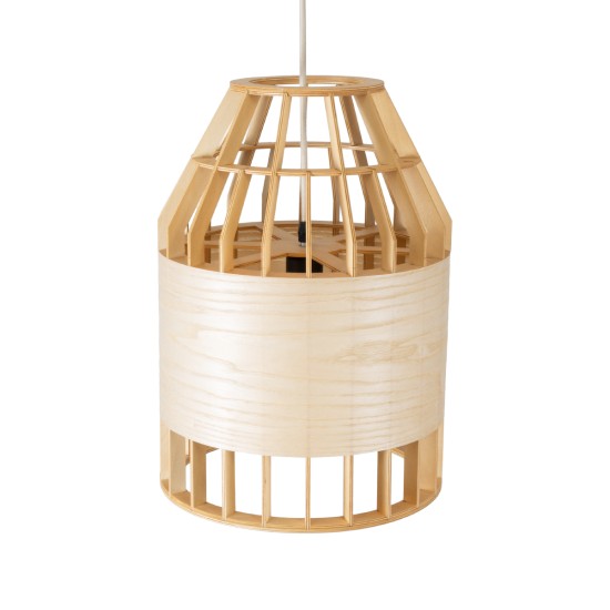 GloboStar® GALIA 02219 Boho Κρεμαστό Φωτιστικό Πλέγμα Μονόφωτο 1 x E27 IP20 Μπεζ & Καφέ Ξύλο - Μ30 x Π30 x Υ40cm GloboStar® GALIA 02219 Boho Κρεμαστό Φωτιστικό Πλέγμα Μονόφωτο 1 x E27 IP20 Μπεζ & Καφέ Ξύλο - Μ30 x Π30 x Υ40cm