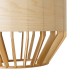GloboStar® GALIA 02220 Boho Κρεμαστό Φωτιστικό Πλέγμα Μονόφωτο 1 x E27 IP20 Μπεζ & Καφέ Ξύλο - Μ30 x Π30 x Υ40cm