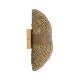 GloboStar® GUAVA 02222 Boho Επιτοίχιο Φωτιστικό Απλίκα Δίφωτο 2 x G9 IP20 Μπεζ Ξύλο με Μπεζ Δέρμα - Μ11 x Π13 x Υ30cm
