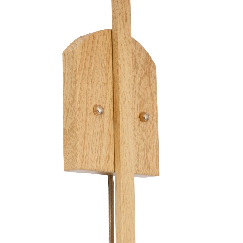 GloboStar® KALAMA 02223 Boho Επιτοίχιο Φωτιστικό Απλίκα Μονόφωτο 1 x E27 IP20 Μπεζ Ξύλο - Μ30 x Π40 x Υ70cm