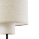 GloboStar® MARIGOLD 02227 Μοντέρνο Επιτραπέζιο Φωτιστικό Τρίφωτο 3 x E27 AC220-240V IP20 - Φ36 x Υ70cm - Μαύρο Μεταλλικό με Λευκό Μπεζ Καπέλο
