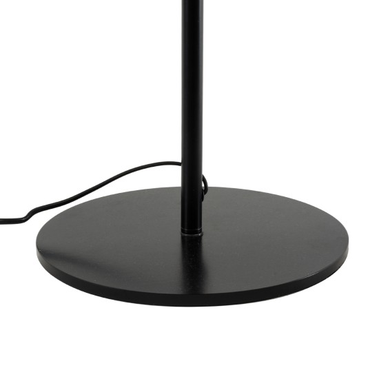GloboStar® MARIGOLD 02227 Μοντέρνο Επιτραπέζιο Φωτιστικό Τρίφωτο 3 x E27 AC220-240V IP20 - Φ36 x Υ70cm - Μαύρο Μεταλλικό με Λευκό Μπεζ Καπέλο