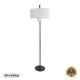 GloboStar® MARIGOLD 02228 Μοντέρνο Επιδαπέδιο Φωτιστικό Τρίφωτο 3 x E27 IP20 Μαύρο Αλουμίνιο με Λευκό Ύφασμα - Μ46 x Π46 x Υ160cm