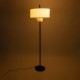 GloboStar® MARIGOLD 02228 Μοντέρνο Επιδαπέδιο Φωτιστικό Τρίφωτο 3 x E27 IP20 Μαύρο Αλουμίνιο με Λευκό Ύφασμα - Μ46 x Π46 x Υ160cm