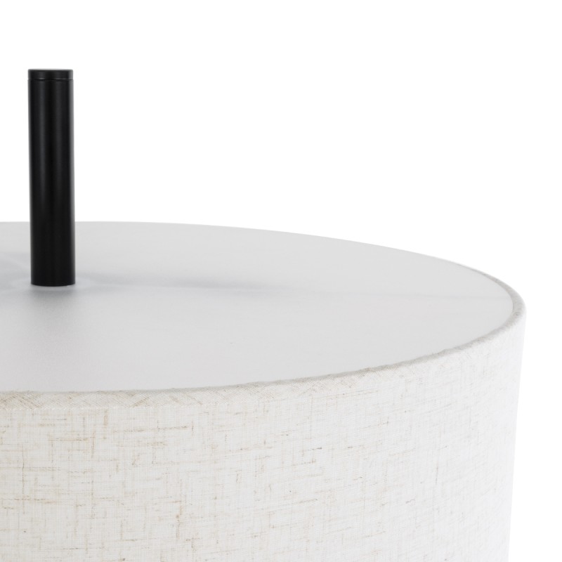 GloboStar® MARIGOLD 02228 Μοντέρνο Επιδαπέδιο Φωτιστικό Τρίφωτο 3 x E27 IP20 Μαύρο Αλουμίνιο με Λευκό Ύφασμα - Μ46 x Π46 x Υ160cm