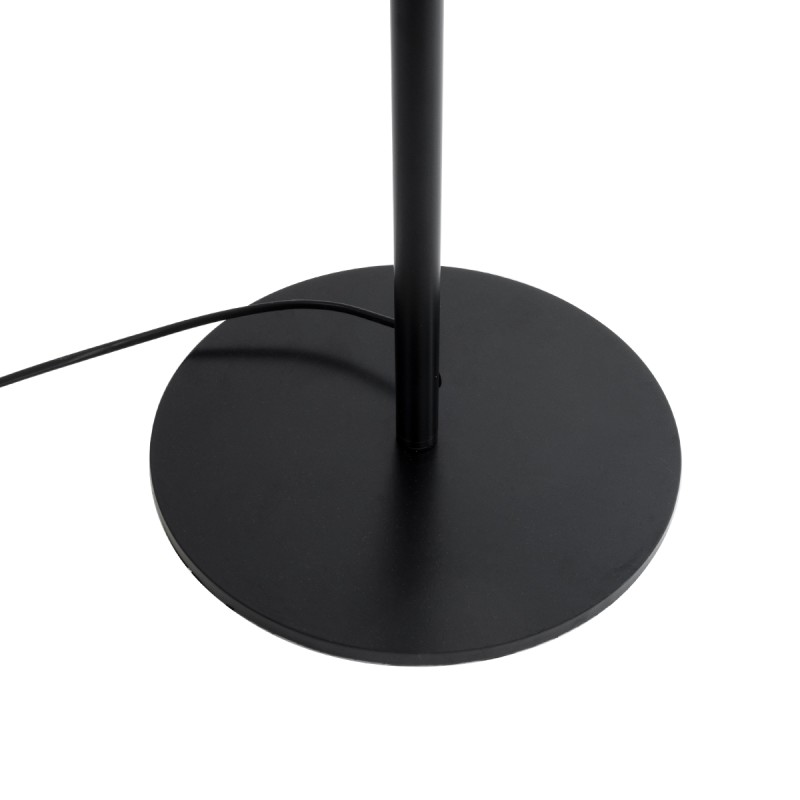 GloboStar® MARIGOLD 02228 Μοντέρνο Επιδαπέδιο Φωτιστικό Τρίφωτο 3 x E27 IP20 Μαύρο Αλουμίνιο με Λευκό Ύφασμα - Μ46 x Π46 x Υ160cm