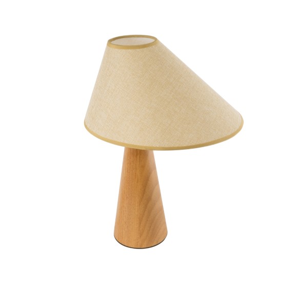 GloboStar® KAUAI 02229 Boho Επιτραπέζιο Φωτιστικό Πορτατίφ Μονόφωτο 1 x E27 IP20 Μπεζ Ξύλο με Μπεζ Ύφασμα - Μ38 x Π30 x Υ48cm GloboStar® KAUAI 02229 Μοντέρνο Επιτραπέζιο Φωτιστικό Μονόφωτο 1 x E27 AC220-240V IP20 - Μ38 x Π30 x Υ48cm - Μπεζ Ξύλινο Καμπάνα