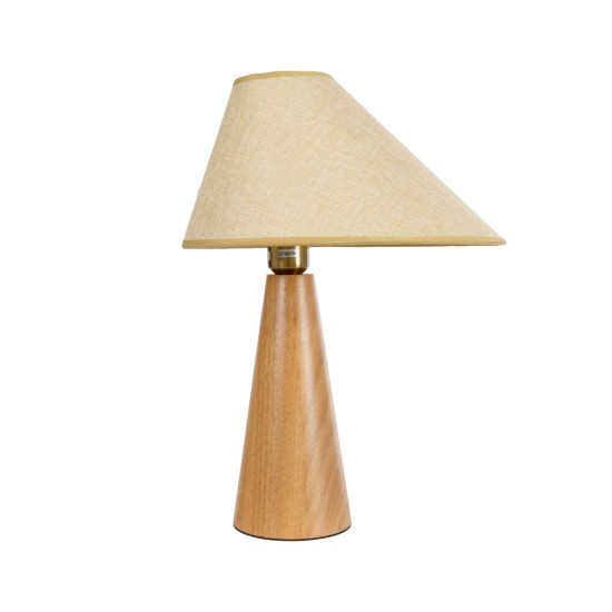 GloboStar® KAUAI 02229 Boho Επιτραπέζιο Φωτιστικό Πορτατίφ Μονόφωτο 1 x E27 IP20 Μπεζ Ξύλο με Μπεζ Ύφασμα - Μ38 x Π30 x Υ48cm GloboStar® KAUAI 02229 Μοντέρνο Επιτραπέζιο Φωτιστικό Μονόφωτο 1 x E27 AC220-240V IP20 - Μ38 x Π30 x Υ48cm - Μπεζ Ξύλινο Καμπάνα