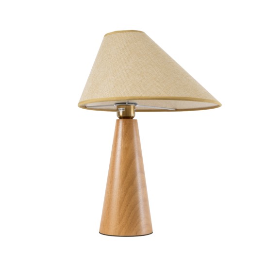 GloboStar® KAUAI 02229 Boho Επιτραπέζιο Φωτιστικό Πορτατίφ Μονόφωτο 1 x E27 IP20 Μπεζ Ξύλο με Μπεζ Ύφασμα - Μ38 x Π30 x Υ48cm GloboStar® KAUAI 02229 Μοντέρνο Επιτραπέζιο Φωτιστικό Μονόφωτο 1 x E27 AC220-240V IP20 - Μ38 x Π30 x Υ48cm - Μπεζ Ξύλινο Καμπάνα