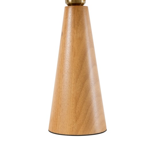 GloboStar® KAUAI 02229 Boho Επιτραπέζιο Φωτιστικό Πορτατίφ Μονόφωτο 1 x E27 IP20 Μπεζ Ξύλο με Μπεζ Ύφασμα - Μ38 x Π30 x Υ48cm GloboStar® KAUAI 02229 Μοντέρνο Επιτραπέζιο Φωτιστικό Μονόφωτο 1 x E27 AC220-240V IP20 - Μ38 x Π30 x Υ48cm - Μπεζ Ξύλινο Καμπάνα
