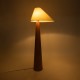 GloboStar® KAUAI 02230 Μοντέρνο Επιδαπέδιο Φωτιστικό Μονόφωτο 1 x E27 IP20 Καφέ Ξύλο με Μπεζ Ύφασμα - Μ55 x Π42 x Υ145cm